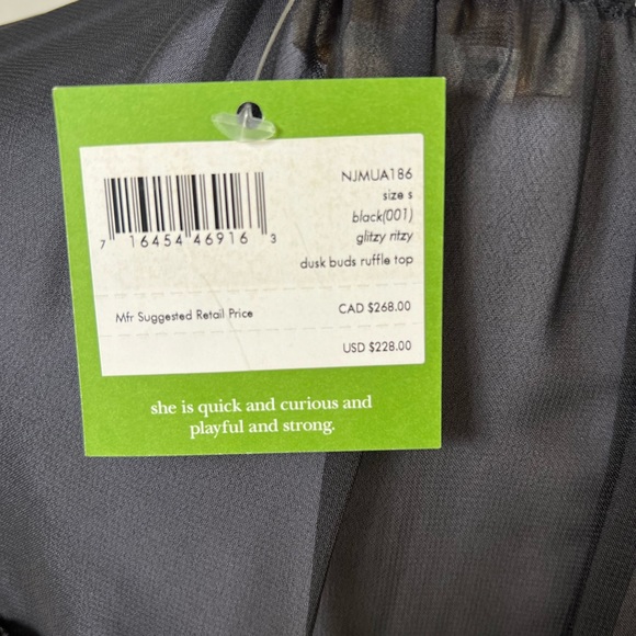 Kate Spade sheer polyester blouse w/ keyhole back. Black and floral - Picture 8 of 8